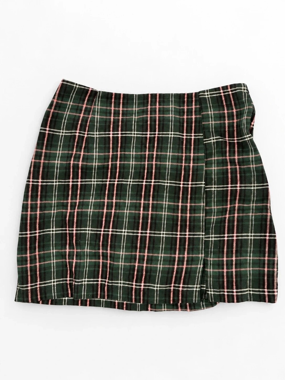 Green Pink Plaid Mini Skirt Preppy Y2K Size 6